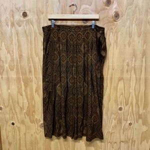 Vintage Horseback Paisley Skirt Pockets